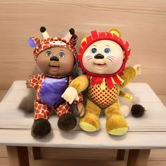 Cabbage Patch Kids Cuties Zoo Friends Lion And Giraffe Dolls - Picture 1 of 12